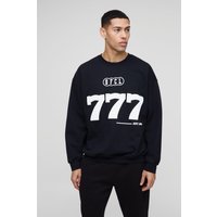 Oversize Sweatshirt mit Print - Schwarz - XL, Schwarz Oversize Sweatshirt mit Print - Schwarz - XL, Schwarz von boohooman