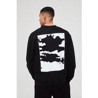 Oversize Sweatshirt mit abstraktem Print - Schwarz - S, Schwarz von boohooman