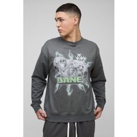 Oversize Sweatshirt mit lizenziertem Bane-Print - Grau - M, Grau von boohooman