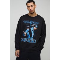 Oversize Sweatshirt mit lizenziertem Mortal Kompat Sub Zerriss Print von boohooman