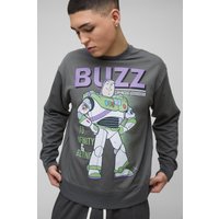 Oversize Sweatshirt mit lizenziertem Toy Stroy Busy Print - Grau - XS, Grau von boohooman