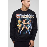 Oversize Sweatshirt mit lizenziertem Utility-Print - Schwarz - M, Schwarz von boohooman