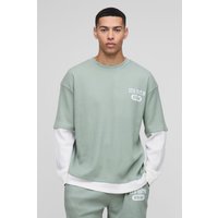 Oversize T-Shirt in Waffeloptik - Grün - XS, Grün Oversize T-Shirt in Waffeloptik - Grün - XS, Grün von boohooman