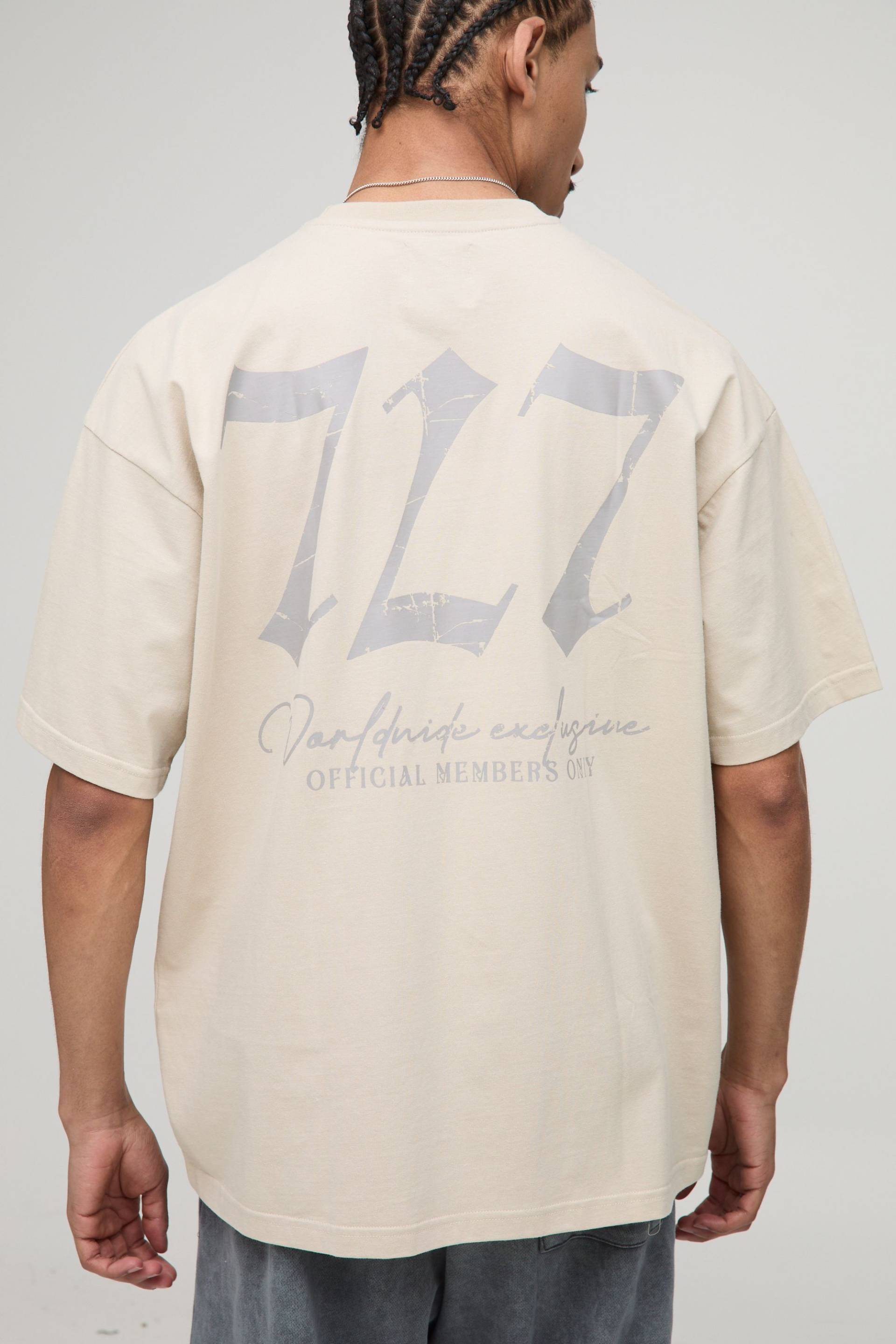 Oversize T-Shirt mit 777 Print von boohooman