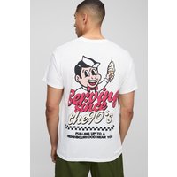 Oversize T-Shirt mit 90er Jahre Print - Weiß - XS, Weiß Oversize T-Shirt mit 90er Jahre Print - Weiß - XS, Weiß von boohooman