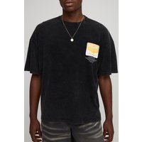Oversize T-Shirt mit Acid-Waschung - Schwarz - L, Schwarz von boohooman