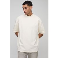 Oversize T-Shirt mit BM-Print - Ecru - XS, Ecru von boohooman