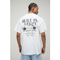 Oversize T-Shirt mit Car Print - Weiß - XS, Weiß Oversize T-Shirt mit Car Print - Weiß - XS, Weiß von boohooman