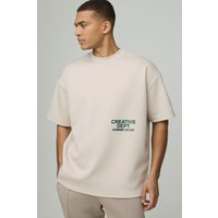 Oversize T-Shirt mit Creative Dept Scuba Print - Grau - XL, Grau Oversize T-Shirt mit Creative Dept Scuba Print - Grau - XL, Grau von boohooman
