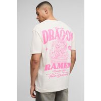 Oversize T-Shirt mit Drachen Noodle-Print - Ecru - XS, Ecru Oversize T-Shirt mit Drachen Noodle-Print - Ecru - XS, Ecru von boohooman