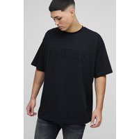 Oversize T-Shirt mit Homme-Print - Schwarz - XS, Schwarz Oversize T-Shirt mit Homme-Print - Schwarz - XS, Schwarz von boohooman