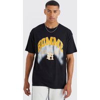 Oversize T-Shirt mit Homme Print - Schwarz - XS, Schwarz Oversize T-Shirt mit Homme Print - Schwarz - XS, Schwarz von boohooman