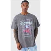 Oversize T-Shirt mit Homme Print von boohooman