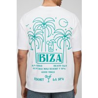 Oversize T-Shirt mit Ibiza Palmen-Print - Weiß - XS, Weiß Oversize T-Shirt mit Ibiza Palmen-Print - Weiß - XS, Weiß von boohooman