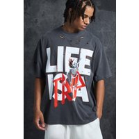 Oversize T-Shirt mit Life-Print von boohooman