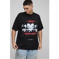Oversize T-Shirt mit Lippen-Print - Schwarz - XS, Schwarz Oversize T-Shirt mit Lippen-Print - Schwarz - XS, Schwarz von boohooman