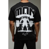 Oversize T-Shirt mit MAN Active Deadlift Print - Schwarz - XS, Schwarz Oversize T-Shirt mit MAN Active Deadlift Print - Schwarz - XS, Schwarz von boohooman