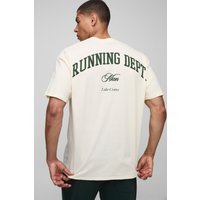 Oversize T-Shirt mit Man Script - Ecru - M, Ecru von boohooman