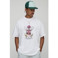 Oversize T-Shirt mit Man Script Tennis Club Print - Weiß - XS, Weiß von boohooman