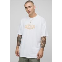 Oversize T-Shirt mit Monaco-Stickerei - Weiß - XS, Weiß Oversize T-Shirt mit Monaco-Stickerei - Weiß - XS, Weiß von boohooman