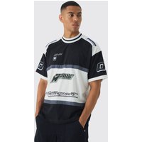 Oversize T-Shirt mit Motor Sport Print - Schwarz - XS, Schwarz Oversize T-Shirt mit Motor Sport Print - Schwarz - XS, Schwarz von boohooman