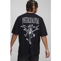 Oversize T-Shirt mit Nirvana-Print - Schwarz - XS, Schwarz Oversize T-Shirt mit Nirvana-Print - Schwarz - XS, Schwarz von boohooman