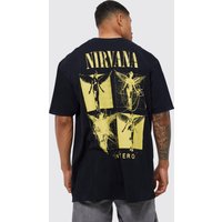 Oversize T-Shirt mit Nirvana-Print - Schwarz - XS, Schwarz Oversize T-Shirt mit Nirvana-Print - Schwarz - XS, Schwarz von boohooman