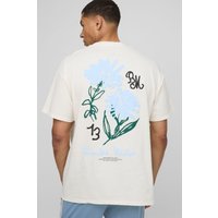 Oversize T-Shirt mit Official Man Stickerei - Ecru - XS, Ecru Oversize T-Shirt mit Official Man Stickerei - Ecru - XS, Ecru von boohooman