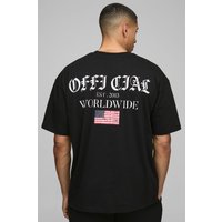 Oversize T-Shirt mit Official Print - Schwarz - XS, Schwarz von boohooman