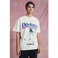 Oversize T-Shirt mit Print - Ecru - S, Ecru Oversize T-Shirt mit Print - Ecru - S, Ecru von boohooman