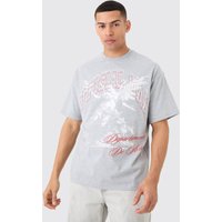 Oversize T-Shirt mit Print - Grau - XS, Grau Oversize T-Shirt mit Print - Grau - XS, Grau von boohooman
