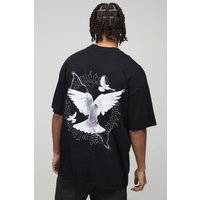 Oversize T-Shirt mit Print - Schwarz - XS, Schwarz Oversize T-Shirt mit Print - Schwarz - XS, Schwarz von boohooman