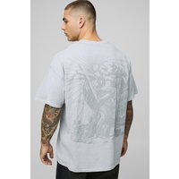 Oversize T-Shirt mit Renaissance Kreuz Print - Grau - S, Grau Oversize T-Shirt mit Renaissance Kreuz Print - Grau - S, Grau von boohooman