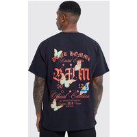 Oversize T-Shirt mit Schmetterlings Homme Print von boohooman