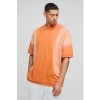 Oversize T-Shirt mit Spray-Waschung - Orange - M, Orange Oversize T-Shirt mit Spray-Waschung - Orange - M, Orange von boohooman