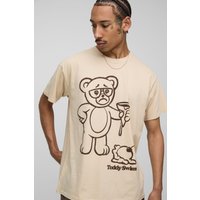 Oversize T-Shirt mit Teddy Badehose Print von boohooman