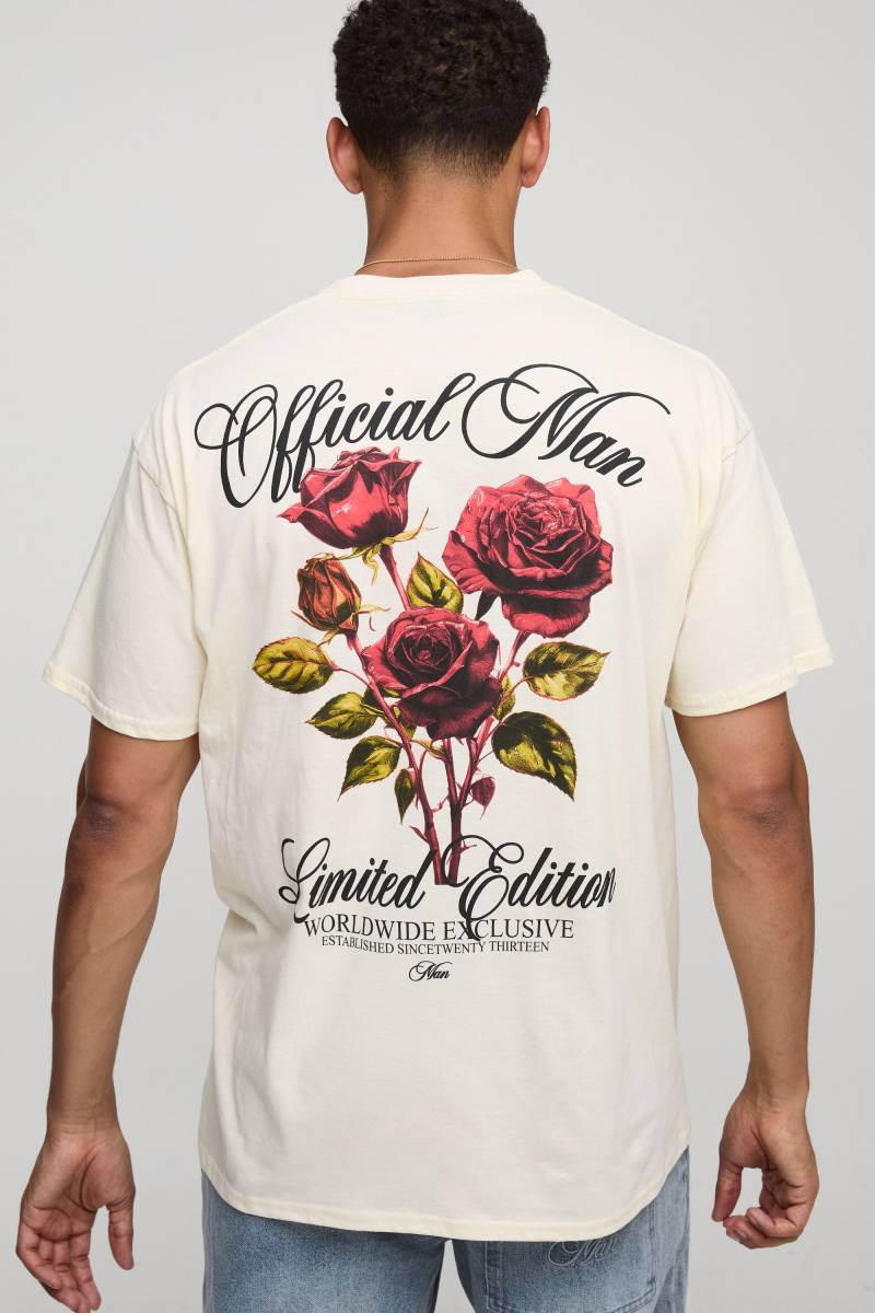Oversize T-Shirt mit floralem Limited Edition Print von boohooman