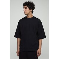 Oversize T-Shirt mit halben Ärmeln - Schwarz - XS, Schwarz Oversize T-Shirt mit halben Ärmeln - Schwarz - XS, Schwarz von boohooman