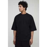 Oversize T-Shirt mit halben Ärmeln - Schwarz - XS, Schwarz von boohooman