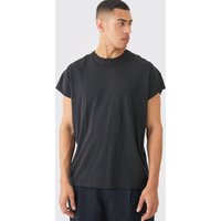 Oversize T-Shirt mit kurzen Ärmeln - Schwarz - XS, Schwarz von boohooman