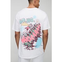 Oversize T-Shirt mit lizenziertem Batman Weihnachts-Print - Weiß - S, Weiß von boohooman