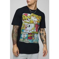 Oversize T-Shirt mit lizenziertem Dange Mouse Print - Schwarz - XS, Schwarz von boohooman