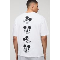 Oversize T-Shirt mit lizenziertem Mickey Mouse Print - Weiß - M, Weiß von boohooman
