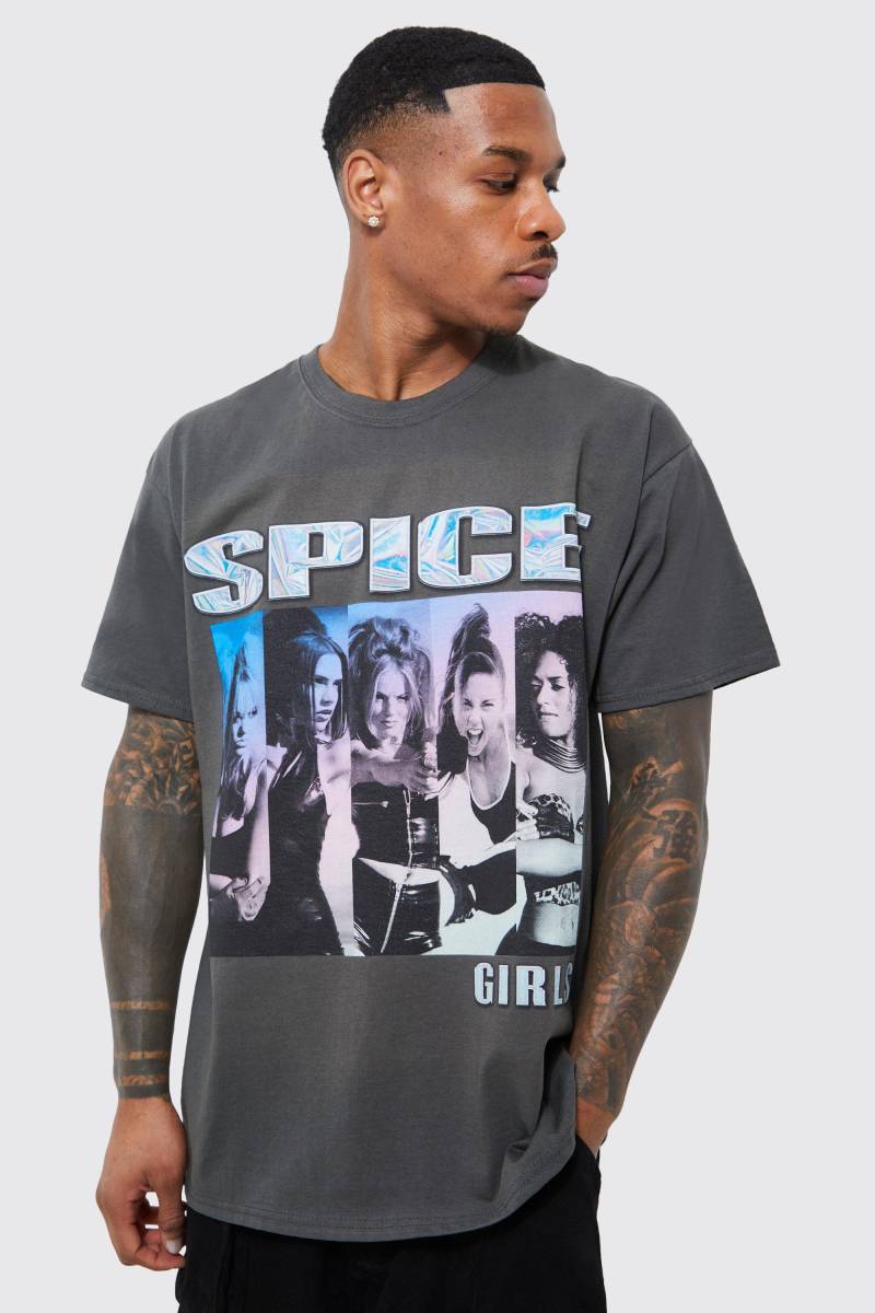 Oversize T-Shirt mit lizenziertem Spice Girls Print - Grau - M, Grau von boohooman