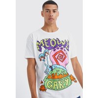 Oversize T-Shirt mit lizenziertem Spongebob Gary Print - Weiß - XS, Weiß von boohooman