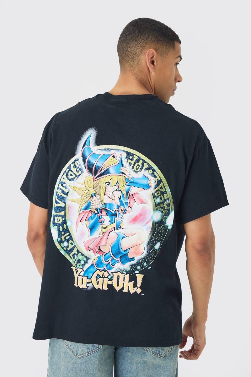 Oversize T-Shirt mit lizenziertem Yugioh Dark Magician Girl Anime Print - Schwarz - M, Schwarz von boohooman