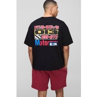 Oversize T-Shirt & Shorts Set - Schwarz - XS, Schwarz Oversize T-Shirt & Shorts Set - Schwarz - XS, Schwarz von boohooman