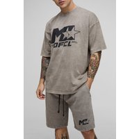 Oversize T-Shirt & Shorts mit M Stern Print - Grau - XS, Grau Oversize T-Shirt & Shorts mit M Stern Print - Grau - XS, Grau von boohooman