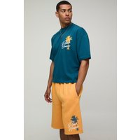 Oversize T-Shirt und Shorts mit Print - Petrol - XS, Petrol Oversize T-Shirt und Shorts mit Print - Petrol - XS, Petrol von boohooman