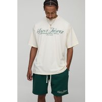 Oversize T-Shirt & Shorts mit Slogan von boohooman
